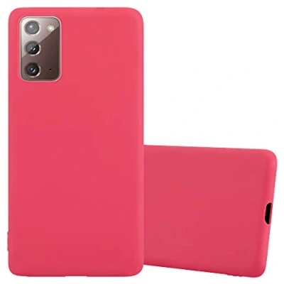 Abbildung von Cadorabo Hülle kompatibel mit Samsung Galaxy Note 20 Schutzhülle TPU Silikon Case Candy Design Slim Kratzfest Weiche Gummi Rundumschutz für in Rot