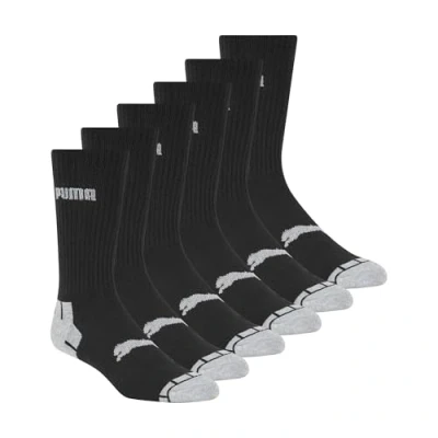 Abbildung von PUMA mens Men s 6 Pack Crew Socks, Black/Grey, 10 13 US