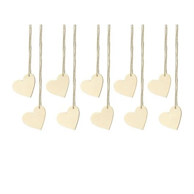 Abbildung von partydeco Dekohänger, Tischkarten Holzherzen mit Loch 6x5cm blanko 10 Stück natur