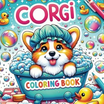 Abbildung von Corgi Coloring Book: 50 Fun Facts about Animals, Creative Pages, Cute Book for Kids