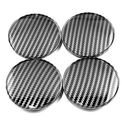 Abbildung von RhinoTuning 4 Stück Radnabenkappen für XXR Rays Enkei Nabendeckel OD 68mm ID 61,5mm, Schwarz &amp; Weiß Kommt mit Aufklebern Radnabenabdeckung Geeignet 005 550 RS5 RS6 Rad, 654F Felgendeckel