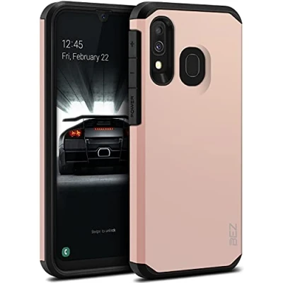 Abbildung von BEZ Samsung A40 Hülle, Tasche Stoßfestes Kompatibel für Galaxy A40, [Heavy Duty Serie] Outdoor Dual Layer Armor Case Handy Schutzhülle Robuste, Rosa Gold
