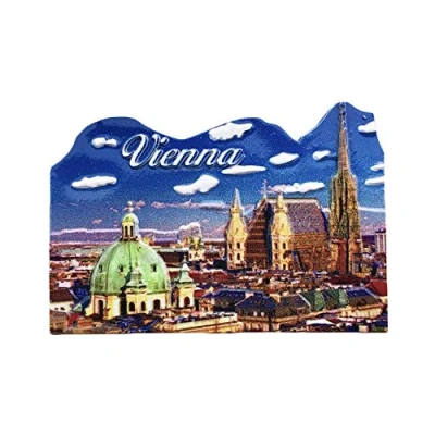 Abbildung von Österreich Wien 3D Kühlschrankmagnet Tourist Travel Souvenirs Handgemachte Harz Handwerk Magnetische Aufkleber Home Küche Dekoration Sammlung Geschenk