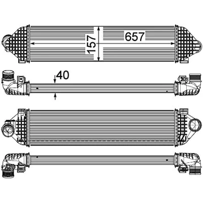 Abbildung von MAHLE ORIGINAL CI 248 000P Ladeluftkühler FORD: MONDEO 4 Turnier, Galaxy Mk2 MPV, S Max Mk1, VOLVO: V70 3