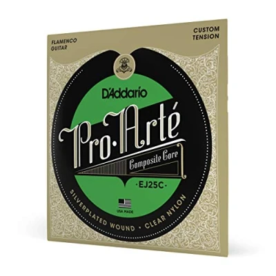 Abbildung von D&#039;Addario Gitarrensaiten Konzertgitarre Akustikgitarre Akustik Gitarre Saiten Classical Guitar Strings EJ25C Saitensatz Pro Arte Clear Nylon Composite Flamenco