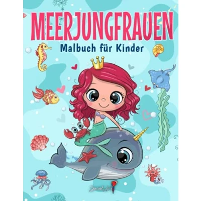 Abbildung von Meerjungfrauen Malbuch für Kinder: Mehr als 50 Ausmalseiten mit schönen und liebevollen Kinder von 4 bis 8 Jahren! (Geschenke ... Format) (Malbücher Mädchen, Band 2)