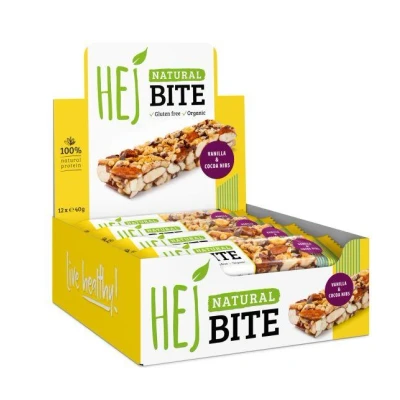 Abbildung von HEJ Natural Bite Organic (12x40g) Vanilla &amp; Cocoa Nibs