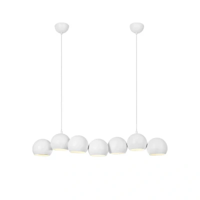 Abbildung von Hängeleuchte Cupolo, weiß, Eisen, Länge 101 cm, 7 flammig