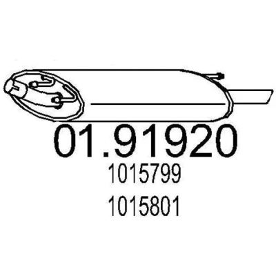 Abbildung von MTS 01.91920 Endschalldämpfer 810 FORD: FIESTA 4, MAZDA: 121 III Hatchback