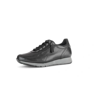 Abbildung von Gabor Damen Low Top Sneaker, Frauen Halbschuhe,Moderate Mehrweite (G),schnürschuhe,straßenschuhe,Strassenschuhe,schwarz,38 EU / 5 UK