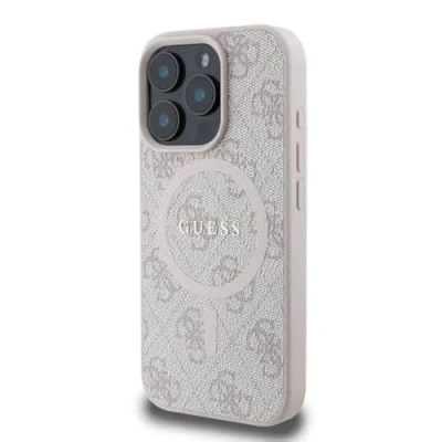 Abbildung von CG MOBILE Guess Magsafe PU 4G Hartschale mit klassischem Logo für iPhone 16 Pro Max, Rosa