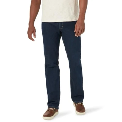 Abbildung von Wrangler Authentics Herren Regular Fit Comfort Flex Waist Jeans, Dunkles Indigo, 48W / 32L