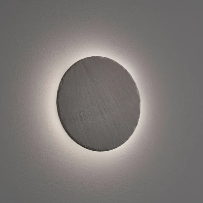 Abbildung von TRIO Leuchten LED Wandleuchte RAVEN, 1 flammig, 25 x 12 cm, Schwarz, Schiefer, Dimmfunktion, fest integriert, Warmweiß