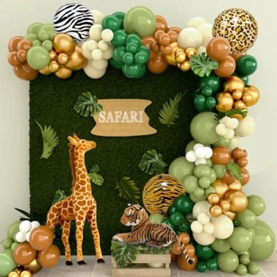 Abbildung von Arche Ballon Anniversaire 127pcs Decoration 1 An, Vert, Jungle Safari Fille,Kit Vert pour Baby Shower,Deco Anniversaire,Decoration Bapteme