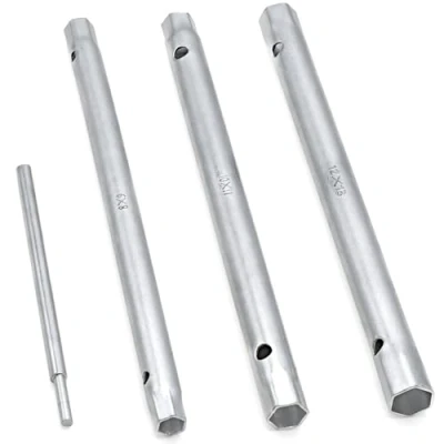 Abbildung von DAKOCS Rohrsteckschlüsselsatz 4 tlg. Metrisch 8x9mm 10x11mm 12x13mm inkl. Drehdorn, mattiert, für Spüle, Wasserhahn Installation und Reparatur