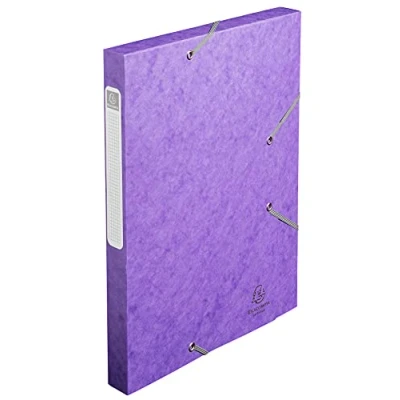 Abbildung von Exacompta 18515H 25er Pack Premium Sammelboxen mit Gummizug 25 mm breit aus extra starkem Colorspan Karton Rückenschild für DIN A4 Archivbox Heftbox Dokumentenbox Zeichenbox Sammelmappe violett