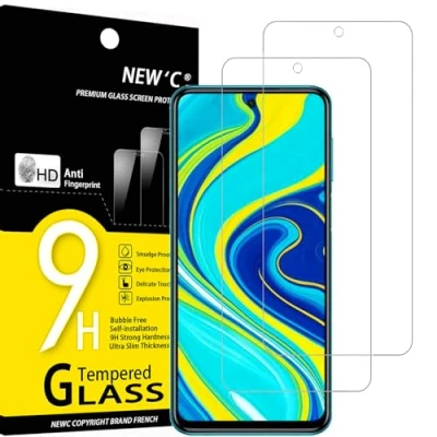 Abbildung von NEW&#039;C 2 Stück, Panzer Schutz Glas für Xiaomi Redmi Note 9S, 9 Pro, Pro Max, Frei von Kratzern, 9H Härte, HD Displayschutzfolie, 0.33mm Ultra klar, Ultrabeständig