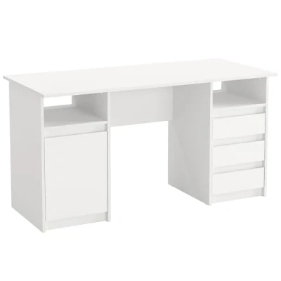 Abbildung von KOMTO Schreibtisch Oslo 145 mit Schubladen Moderner Büro PC Tisch, Computertisch Arbeitstisch Kinderschreibtisch Stauraum 145x65x76cm
