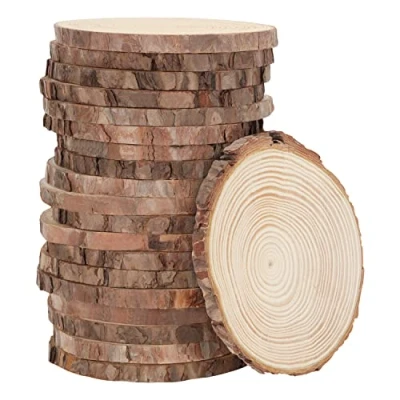 Abbildung von Kurtzy Streudeko Rustikale Holzscheiben für Kunst und Handwerk, Rustic Wood Discs for Art &amp; Crafts