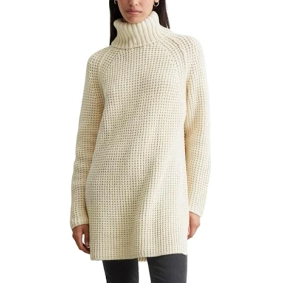 Abbildung von Marc O&#039;Polo Denim Longsleeve Turtleneck Strickpullover, Damen, Größe: Medium, Chalky sand