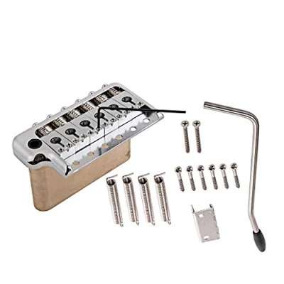 Abbildung von Alnicov E Gitarre Tremolo System Messingbrücke und Edelstahl Sättel für Strat ST Ersatz