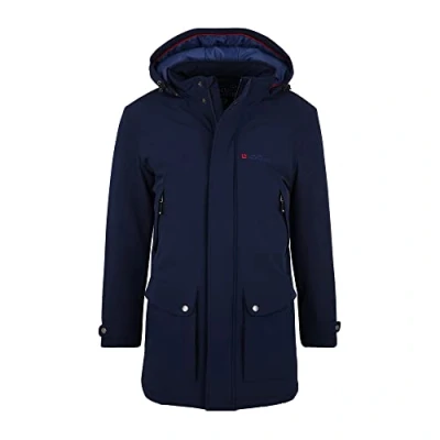 Abbildung von Deproc Active Herren Diamond Peak Men&#039;s Parka With Hood Waterproof Weatherproof Windbreaker Transition Jacket Regenjacke, Navy, M EU
