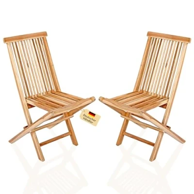 Abbildung von SAM 2er Set Balkonstuhl Menorca Teakholz massiv klappbarer Gartenstuhl Klappstuhl/Holzstuhl für Balkon, Garten &amp; Terrasse Pflegeleichte Gartenmöbel