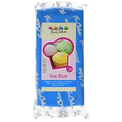 Abbildung von FunCakes Fondant Sea Blue: Einfach zu Verwenden, Glatt, Elastisch, Weich und Schmeidig, Perfekt zum Dekorieren von Torten, Halal, Koscher Glutenfrei. 1 kg