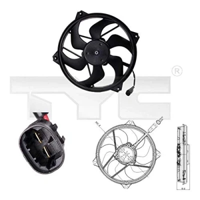 Abbildung von TYC 826 0006 Lüfter 385 400 ohne Kühlerlüfterrahmen (Zarge) PEUGEOT: 307 Kombi, Schrägheck, SW, CITROËN: C4 Grand Picasso 2, Coupe