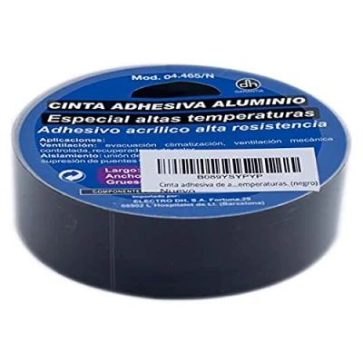 Abbildung von PRENDELUZ 10 Meter Klebeband, schwarzes Aluminium hohe Beständigkeit gegen Temperaturen.