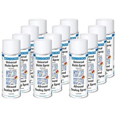 Abbildung von WEICON 12 11555400 grau Universal Dicht Spray 12er Set 400 ml haftstarker Sprühkunststoff