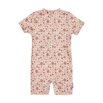 Abbildung von Sterntaler Schwimmanzug Blumen Badebekleidung für Mädchen Badeanzug Kurzarm UV Schutz 50+ mit Windeleinsatz bis Größe 86/92 Baby und Kinder Bademode Ecru, 92