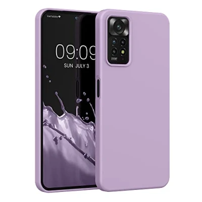 Abbildung von kwmobile Hülle kompatibel mit Xiaomi Redmi Note 11 Pro / (5G) 12 (4G) Silikon Handy Case Handyhülle weiche Oberfläche kabelloses Laden Mauve