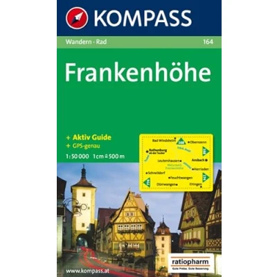 Abbildung von KOMPASS Wanderkarte 164 Frankenhöhe 1:50.000: mit Kurzführer und Radrouten.