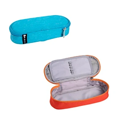 Abbildung von EXACOMPTA Ref. 52830E 1 kompaktes Federmäppchen aus zertifiziertem recyceltem Polyester entworfen für einfaches Auffinden von unzähligen zufällige Farben, Orange oder Türkis