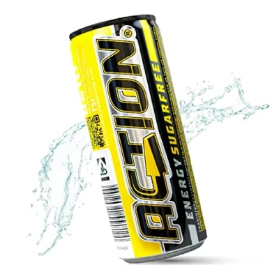 Abbildung von ACTION Energy Drink Sugarfree 24 Dosen x 250ml EINWEG zuckerfrei 31,5mg /100ml Koffein Energiekick mit erhöhtem Koffeingehalt inkl. Pfand