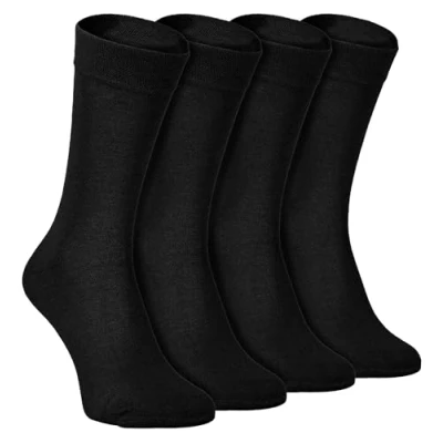 Abbildung von sock snob 4er Pack Herren und Damen Atmungsaktiv Bio Uni Bambus Socken (39 45 EU, Schwarz)
