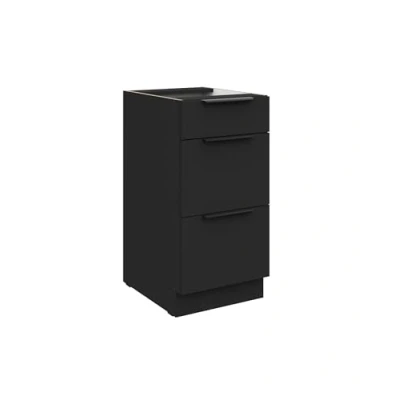 Abbildung von Küchen Preisbombe Auszugsunterschrank 40 cm Küche SIENA Schwarz Vollauszug Soft Close Küchenzeile