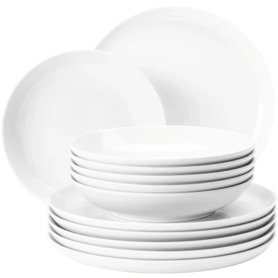 Abbildung von Seltmann Weiden Tafelservice &quot;Teller Set, Geschirr Set Lido&quot;, (Set, 12 tlg., 6x Speiseteller rund 26 cm Suppenteller 21 cm), Geschirr, weiß, Made in Germany, Teile, für 6 Personen