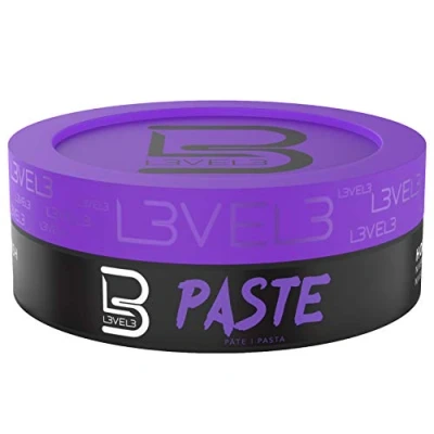 Abbildung von Level 3 Paste Long Lasting Hold Improves Strength and Volume of Hair L3 Protects Against Damage Three Men Styling Product…