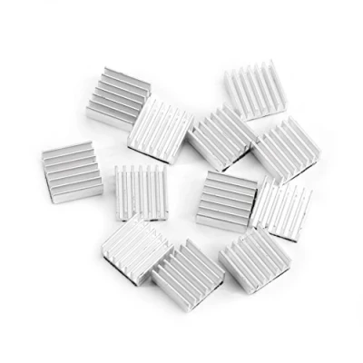 Abbildung von Oumefar kühlkörper 12 teilige Mini Kühler Kühlkörperplatine 14 x 6 mm Aluminium Kühlrippe mit Klebstoff auf der Rückseite für Computer Leistungs IC