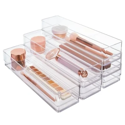 Abbildung von Schubladen Organizer aus Kunststoff, transparent, 30,5 x 7,6 5,1 cm, 6 Stück