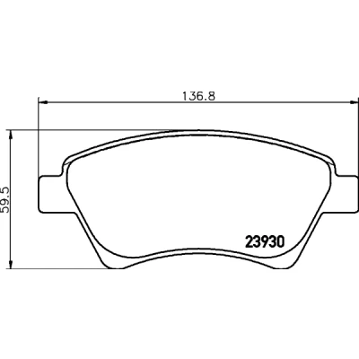 Abbildung von HELLA 8DB 355 010 541 Bremsbelagsatz nicht für Verschleißwarnanzeiger vorbereitet mit Bremssattelschrauben Zubehör RENAULT: SCENIC 2