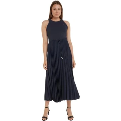 Abbildung von Tommy Hilfiger TANK Pleated Dress MIDI Freizeitkleid, Damen, Größe: XXL, Desert sky
