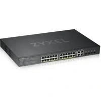 Abbildung von Zyxel Nebula Gigabit Ethernet Smart Managed PoE+ Switch mit 24 Ports, einem Budget von 375 Watt und 4 Combo Ports Hybrid Cloud Modus, Lifetime Garantie [GS1920 24HPv2]