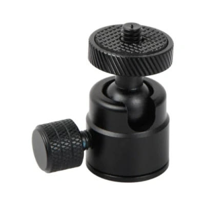 Abbildung von Anseom Mini Kugelkopf Stativkopf, 360 Drehbar Stativ mit 15mm Ballhead Durchmesser, Kugelgelenk 1/4 Hot Shoe Mount Adapter und bis 3/8 Schraube, für Stative, Einbeinstative, Kameras