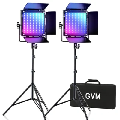 Abbildung von GVM 800D led Videoleuchte RGB, Studiolicht mit Stativ, Fotografie dauerlicht 8 Arten von Szenenlichtern für StudioYouTube, 3200K 5600K 0% 100%, CRI97+, App Steuerung Videolicht fotolicht