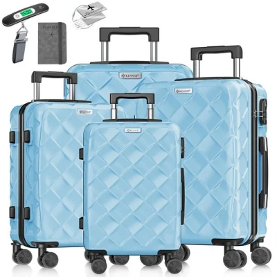 Abbildung von KESSER Kofferset, 4 teilig ABS Hartschalenkoffer mit Zahlenschloss, Waage &amp; Brieftasche