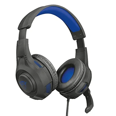 Abbildung von Trust Gaming GXT 307B Ravu Headset für PS4 und PS5, Kabelgebundene Kopfhörer mit Klappbarem Mikrofon Einstellbarem Kopfbügel Playstation 4 5 Schwarz/Blau