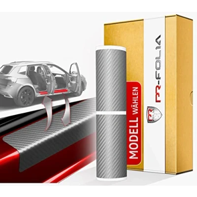 Abbildung von PR Folia Auto Einstiegsleisten Schutzfolie SET für VW Arteon Shooting Brake R Line ab Bj. 11/2020 Autofolie Schutz Zubehör Carbonfolie silber